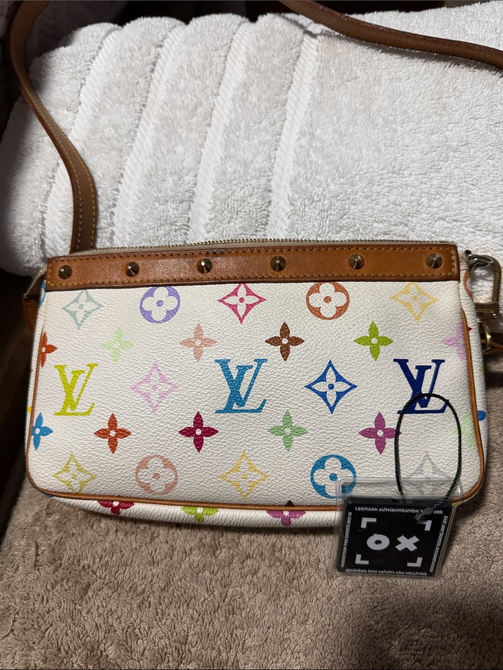 Louis Vuitton Murakami White Pochette with Dust Bag & COA